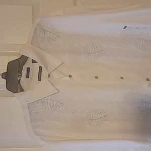 Van Heusen button down Linen short sleeve shirt size XL